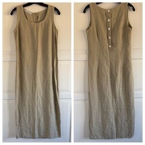 Cut Loose linen button back sleeveless midi dress 41527